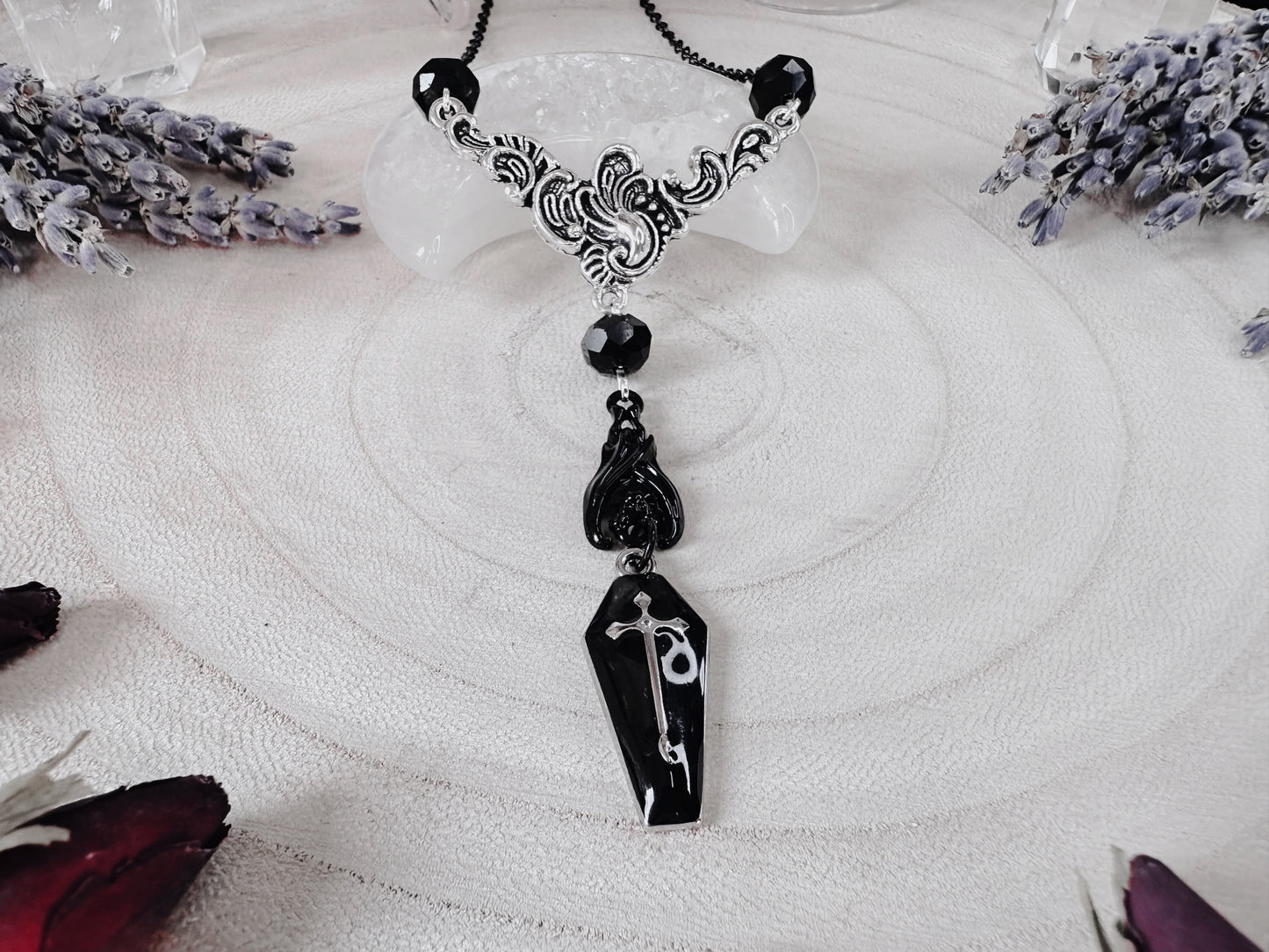 Black Bat & Coffin Necklace