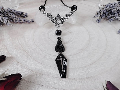 Black Bat & Coffin Necklace