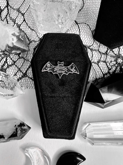 Gothic Bat Ouija Board Pin Badge