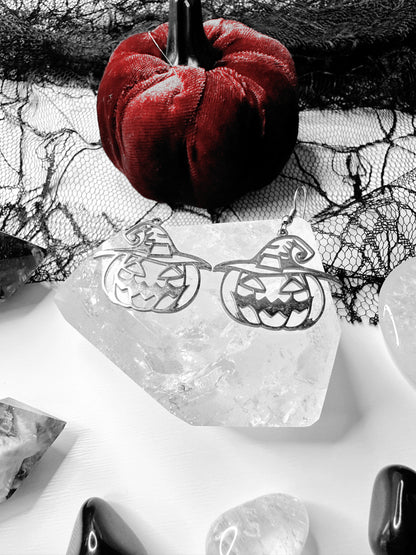Stainless Steel Halloween Pumpkin Earrings