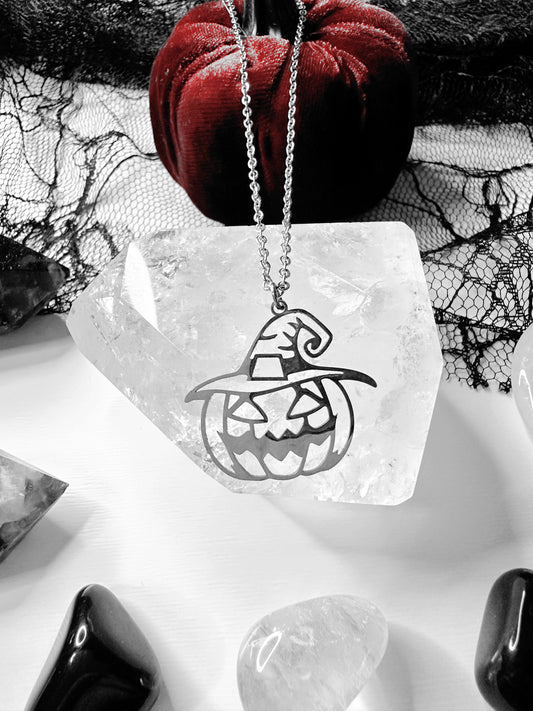 Stainless Steel Halloween Pumpkin Necklace
