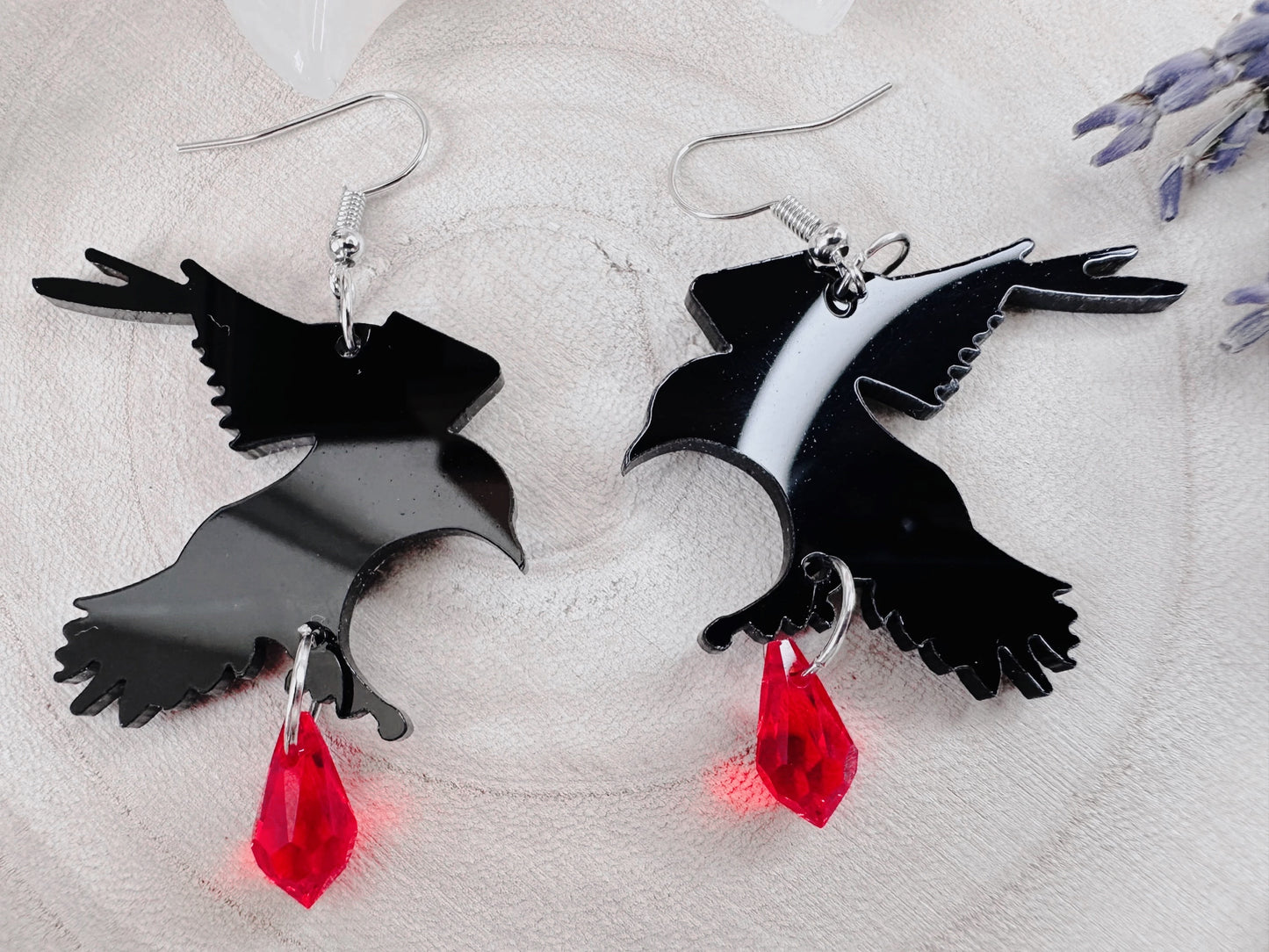 Raven's Blood Droplet Earrings