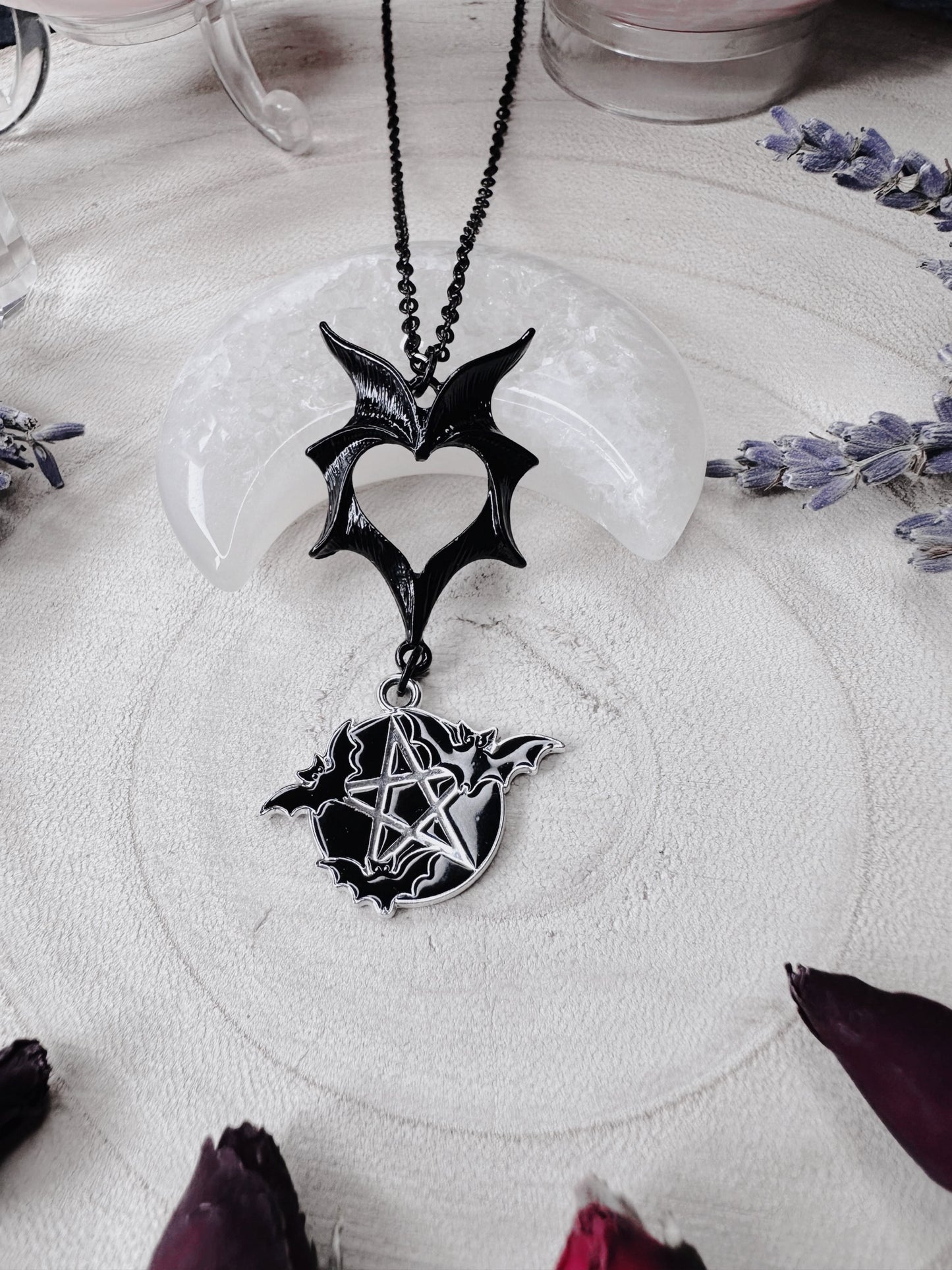 Protected By Bats Pentagram Necklace