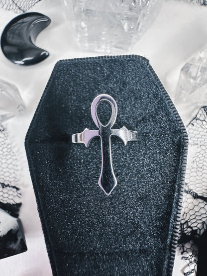 Stainless Steel Ankh Ring