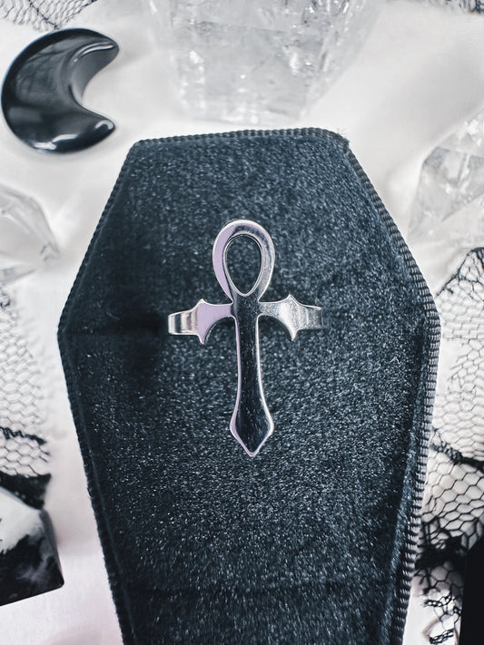 Stainless Steel Ankh Ring