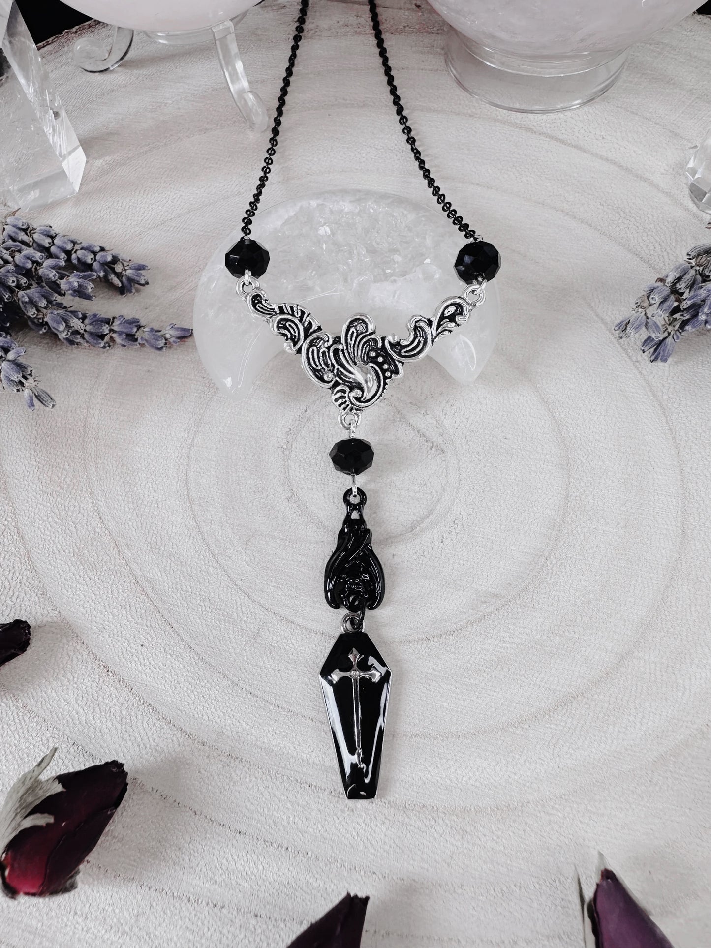 Black Bat & Coffin Necklace