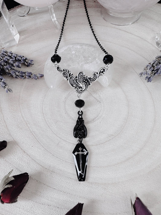 Black Bat & Coffin Necklace