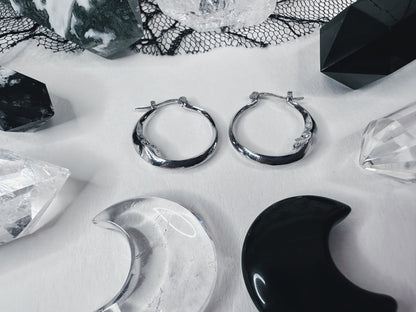 Crescent Moon Hoop Earrings