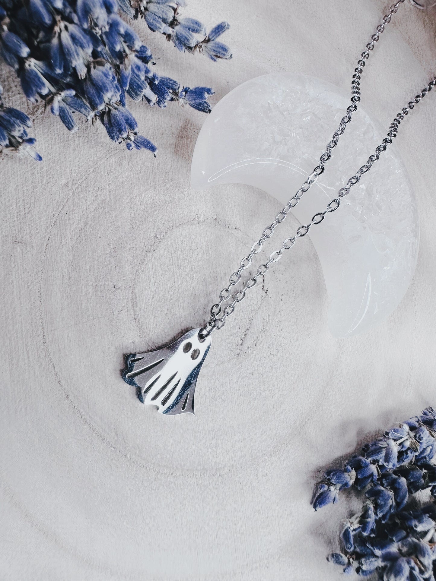 Stainless Steel Silver Ghost Necklace