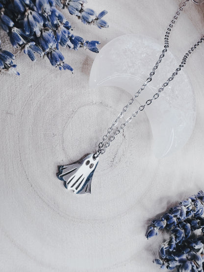 Stainless Steel Silver Ghost Necklace