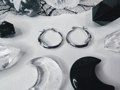 Crescent Moon Hoop Earrings