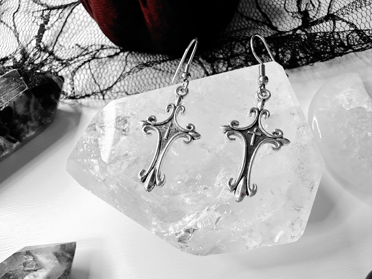 Gothic Cross Earrings