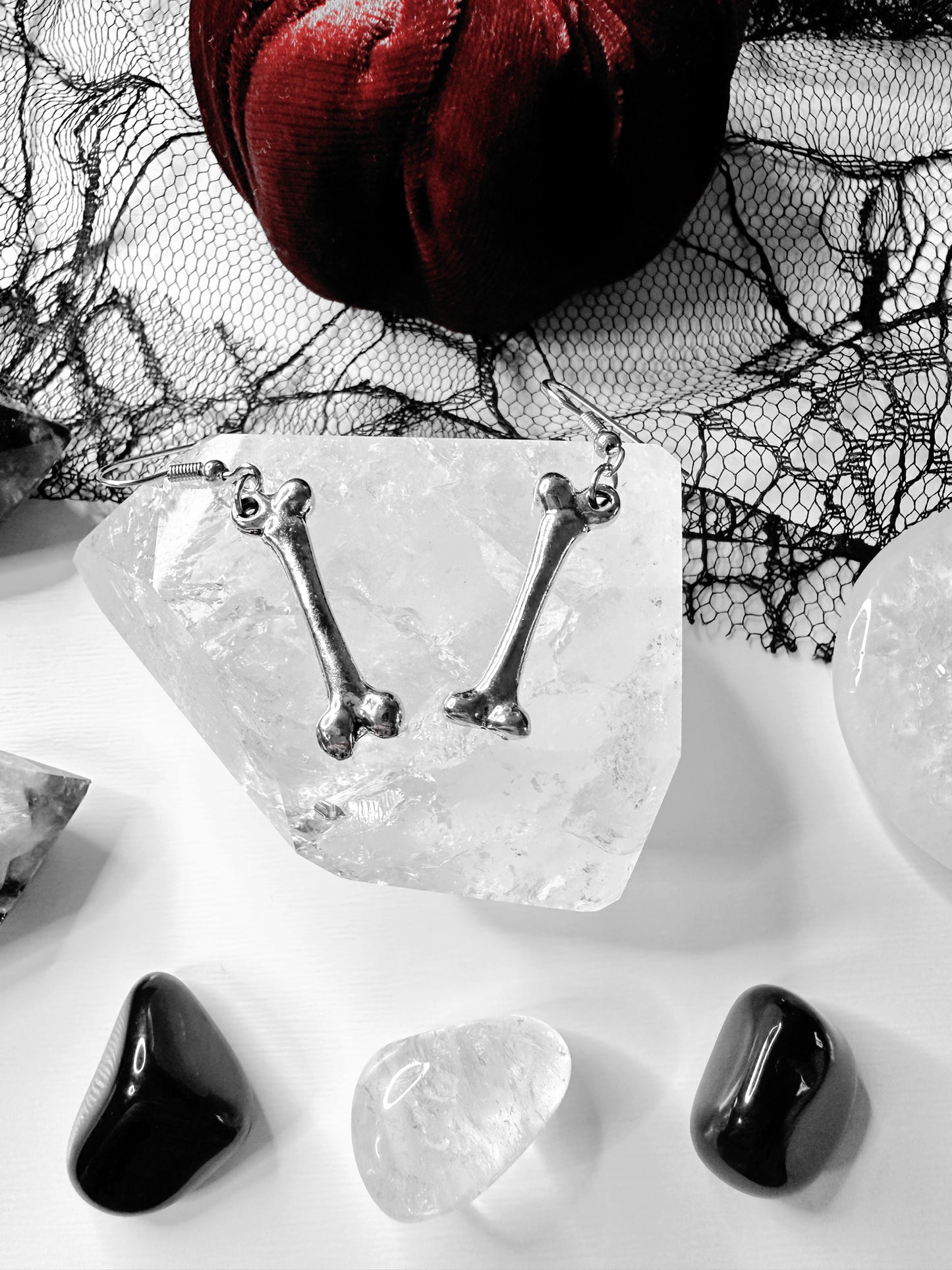 Silver Bone Earrings