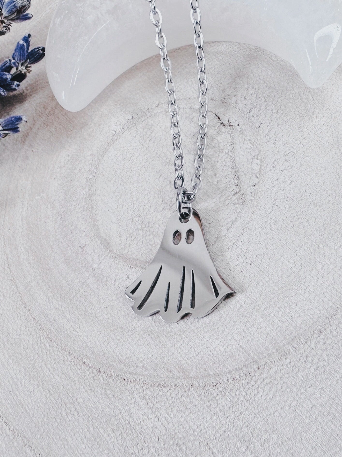 Stainless Steel Silver Ghost Necklace