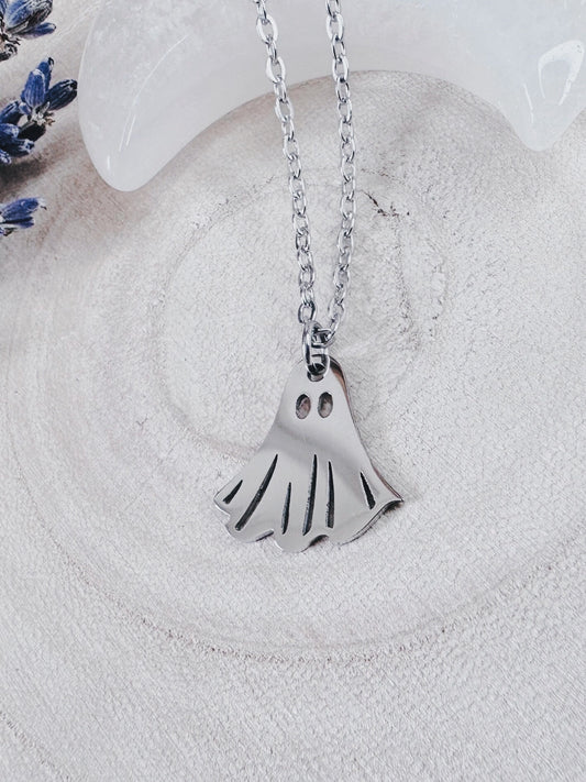 Stainless Steel Silver Ghost Necklace