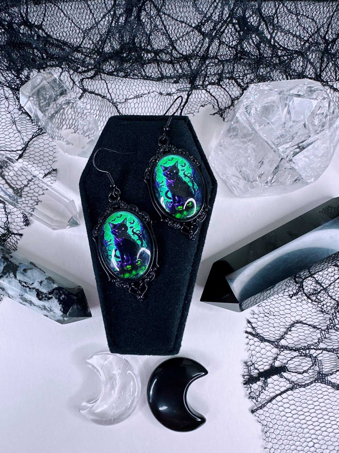 Halloween Kitty Earrings
