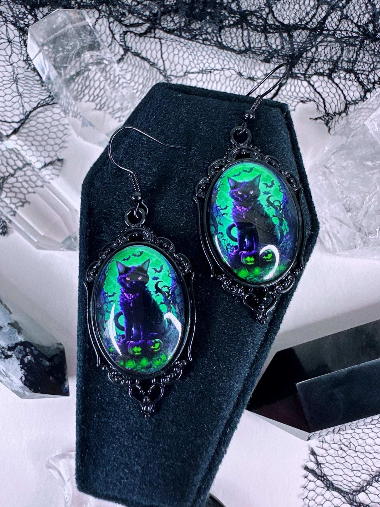 Halloween Kitty Earrings