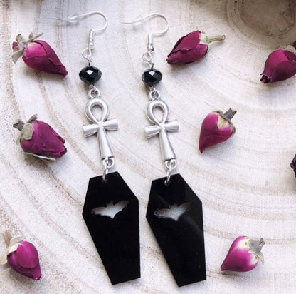 Eternal Rest Ankh Earrings