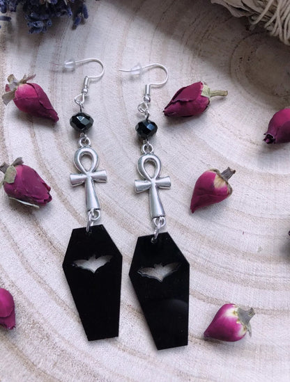 Eternal Rest Ankh Earrings