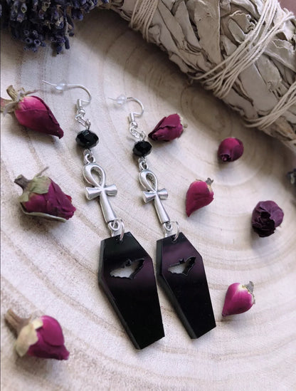 Eternal Rest Ankh Earrings