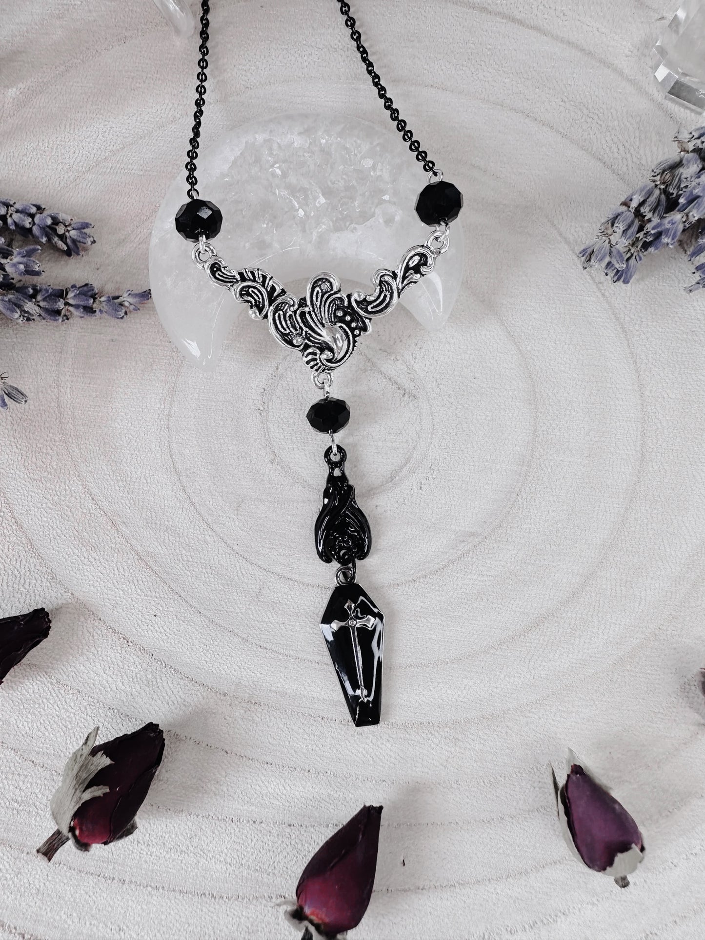 Black Bat & Coffin Necklace