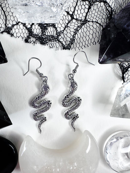 Gothic Snake Earrings