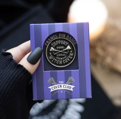 Support your local witch coven enamel pin badge
