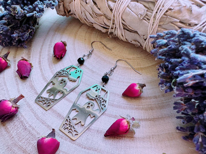 Stainless Steel Haunt Me Coffin Earrings