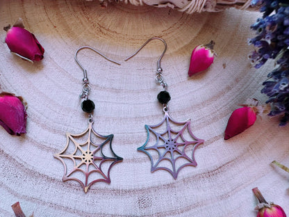 Stainless Steel Lilith's Web Earrings