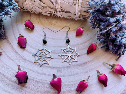 Stainless Steel Lilith's Web Earrings