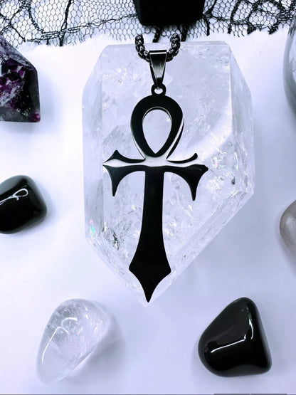 Stainless Steel Ankh Of The Vampire Necklace