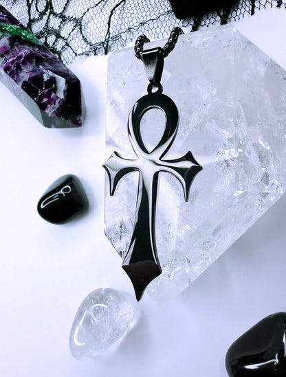 Stainless Steel Ankh Of The Vampire Necklace
