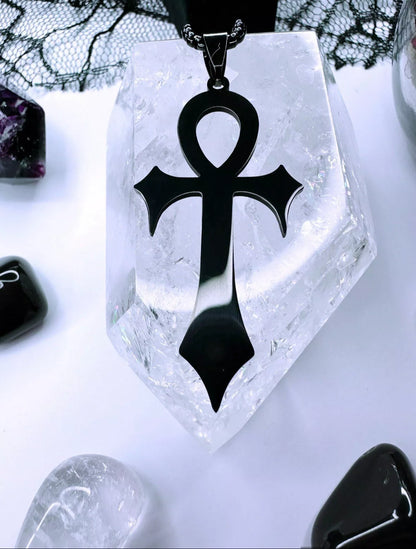Stainless Steel Ankh Of The Vampire Necklace