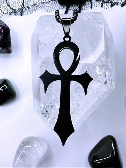 Stainless Steel Ankh Of The Vampire Necklace
