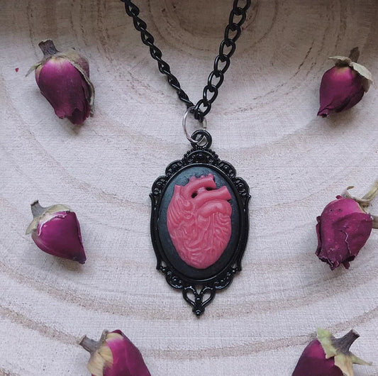 Anatomical Heart Cameo Necklace