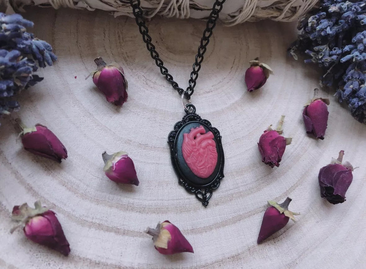 Anatomical Heart Cameo Necklace