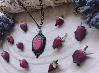 Anatomical Heart Cameo Necklace