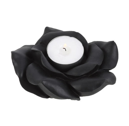 Black Rose Resin Tealight Candle Holder