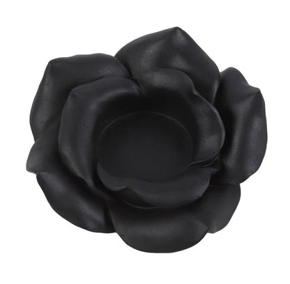 Black Rose Resin Tealight Candle Holder
