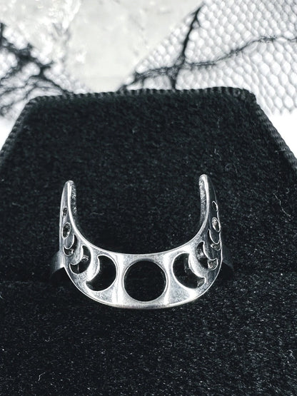 Stainless Steel Moon Phase Ring