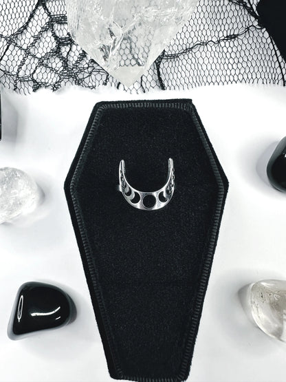 Stainless Steel Moon Phase Ring