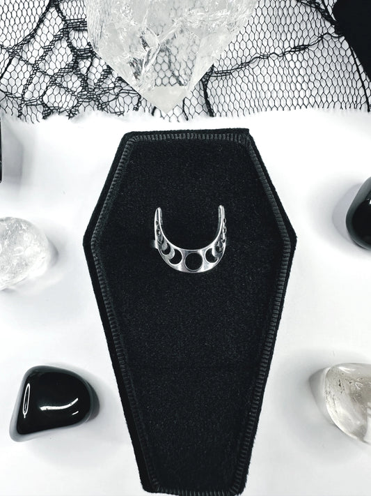 Stainless Steel Moon Phase Ring