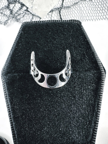 Stainless Steel Moon Phase Ring
