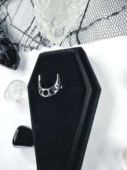 Stainless Steel Moon Phase Ring