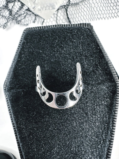 Stainless Steel Moon Phase Ring