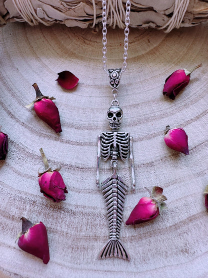 Skeletal Siren Mermaid Necklace