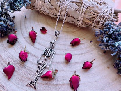 Skeletal Siren Mermaid Necklace