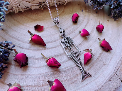 Skeletal Siren Mermaid Necklace