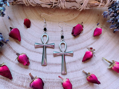 Stainless Steel Ankh Earrings