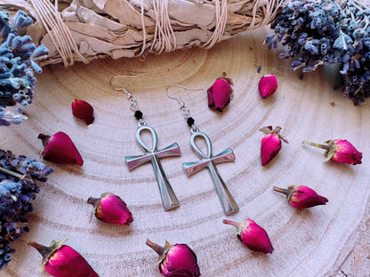 Stainless Steel Ankh Earrings